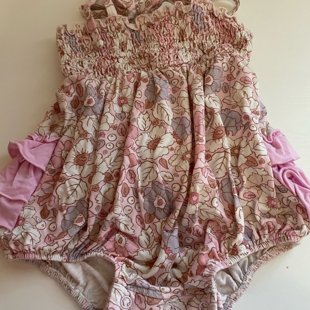 Caden Lane Floral Bubble 3-6 Month EUC